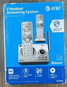 AT&T 2 Handset Wireless Phone Digital Answering System W/Connect to Cell Call ID - Picture 1 of 3