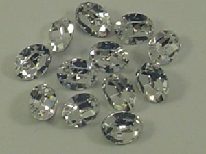 12pcs. 6X4mm CRYSTAL OVAL FOILED POINTED BACK European Rhinestones - Picture 1 of 1
