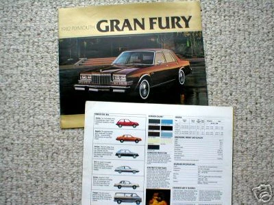 Folleto/catálogo/folleto Plymouth Gran Fury 1982 Foto 1 de 3
