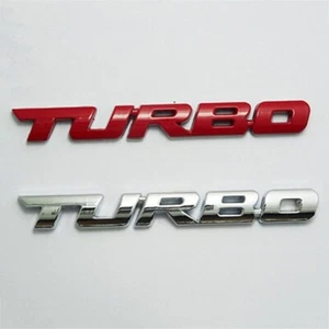 Cool 3D Alloy Metal Letter Turbo Car Motorcycle Emblem Badge Sticker Decal Decor - Picture 1 of 9