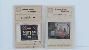 NEW NIP Set of 2 Bears Paw Designs Quilt Patterns December 24th 8817, Amish 8703 - Picture 1 of 2