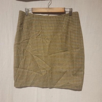 Falda TR Bentley Vintage Mujer 15/16 Marrón Base Cuadros Una Línea Cremallera Hasta la Rodilla  Foto 1 de 4
