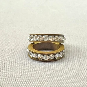 Crystal Rhinestone Ring Link 11x2.5mm Antique Brass Plated Alloy Q10 per Pkg - Picture 1 of 2