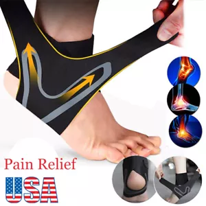 Ankle Brace Support Compression Sleeve Plantar Fasciitis Pain Relief Foot Wrap - Picture 1 of 18