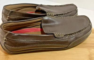 TOMMY HILFIGER Dark Brown Faux Leather Dathan Driving Moc Slip On Shoes SZ 8 - Image 1 of 4