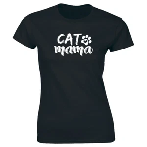 Cat Mama Printed Short Sleeve T-Shirt for Women - Picture 1 of 2