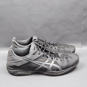 Asics Gel Solution Speed 3 Tennis Shoes Mens 14 Black Gray Pickleball Sneakers - Picture 1 of 10