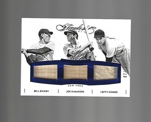 Joe Dimaggio Bill Dickey Lefty Gomez 2016 Panini Flawless Triple Relic 7/15 ⚾