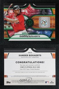 2022 Topps Tribute Stamp of Approval Relics Green /99 Xander Bogaerts #SOA-XB