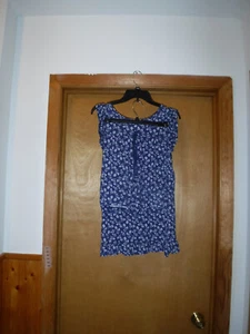 Women's 2 Piece Pajama Set size 1X, Croft & Barrow ,Navy White Floral , NWT - Picture 1 of 12