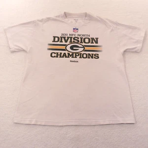 Green Bay Packers Shirt 2011 Division Champions Reebok Retro White Size XL - Picture 1 of 12