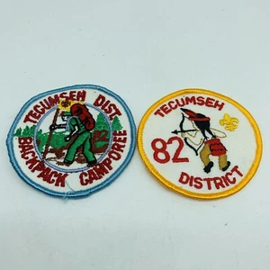 Set of 2 Tecumseh District 1982 Patches— Backpack Camporee Patch BSA - Picture 1 of 3