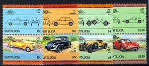 Santa Lucia 1985, Set Automobile/Auto III, 4 paia, 8v VF MNH, Mi 740-747 cat 4€ - Foto 1 di 1