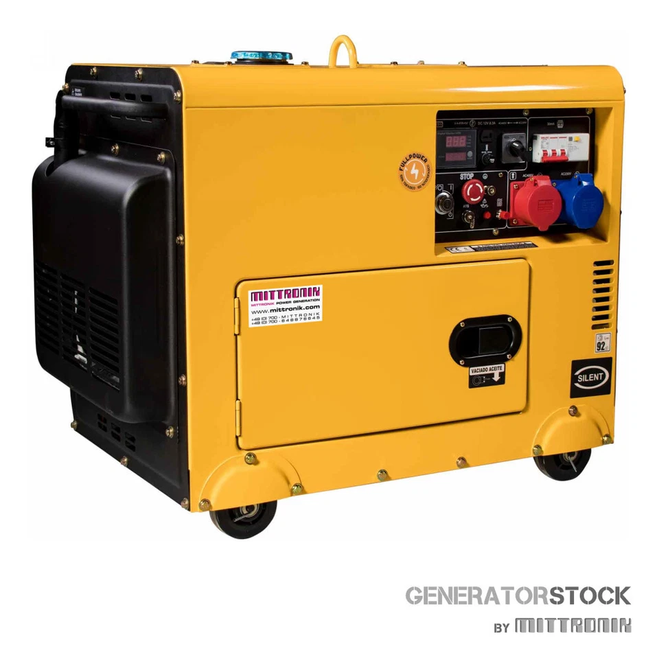 Kompakt Diesel Generator 8 kVA leise Notstromaggregat Einfamilienhaus AVR & ATS - Bild 1 von 4