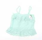 Papaya Womens Green Cotton Camisole Tank Size 12 Square Neck - Broderie Anglaise