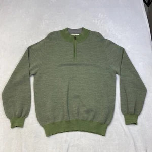John W. Nordstrom Herren Large Grün Italy Merinowolle Pullover 1/4 Zip - Bild 1 von 9