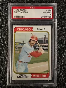 1974 Topps Baseball #286 Tony Muser PSA 8 - Picture 1 of 2