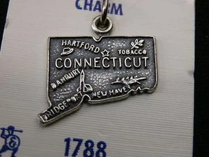 Unique Sterling Silver State Of CONNECTICUT Pendent/ Charm. Make Offer! #1980 - Picture 1 of 4