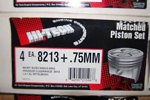 Hi-Tech 8213+ .75MM Piston Set of 4 fits L4-1.5L Mitsubishi - Picture 1 of 1