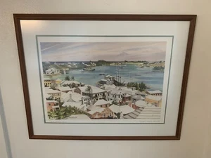 St. George’s Harbor Bermuda Druck signiert Jill Amos Raine 1009/1500 23,5” x 30” - Bild 1 von 5