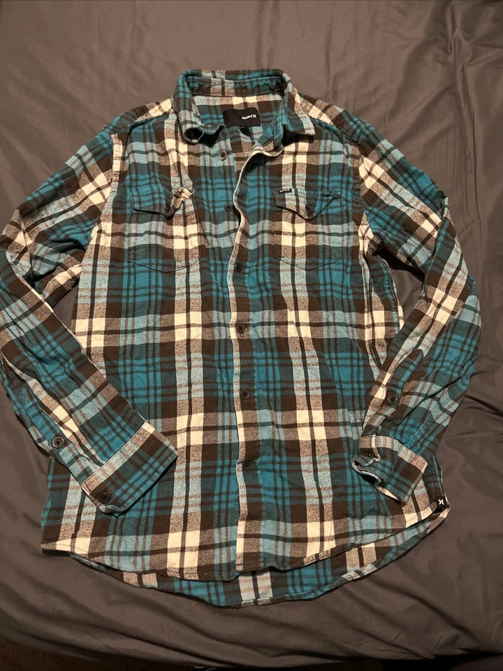 Hurley Flannel Shirt - Men’s Size S - Plaid Long Sleeve - Image 1 of 4