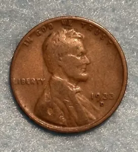 1933 D - Lincoln Wheat Penny - G/VG X-214 - Picture 1 of 3