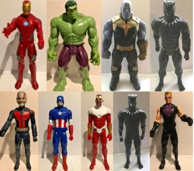 Hasbro MARVEL Titan Hero 9 figures bundle AVENGERS THANOS approx. 11" - 12" tall - Image 1 of 4