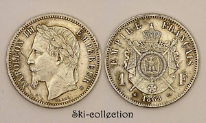 1 Franc 1868 BB (Strasbourg) Napoléon III°. France. Argent. Qualité! - Picture 1 of 1