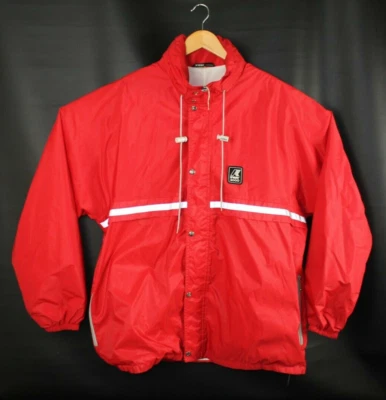 Chaqueta cortavientos vintage KWay 2000 International para hombre talla XL roja cremallera completa Foto 1 de 4