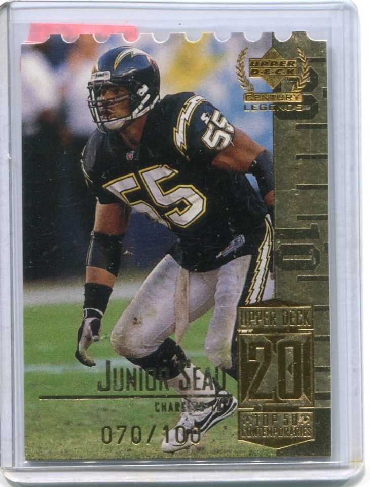 1999 Upper Deck Century Legends - JUNIOR SEAU - Die Cut  SAN DIEGO CHARGERS /100 - Image 1 of 1