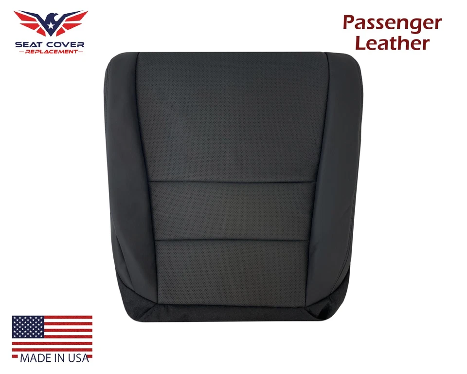 For 2005 2006 2007 2008 Acura TL Passenger Side Bottom LEATHER Seat Cover Black - Image 1 of 4