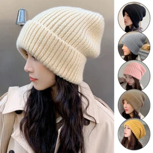 Winter Damen Verdickte Freizeit Mode Strickmütze Warm Winter Wolle Beanie Mütze - Bild 1 von 18