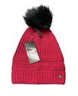 Rossignol Women’s Pom Pom Sparkle Cherry Red/Pink Pom Pom Beanie Winter Hat