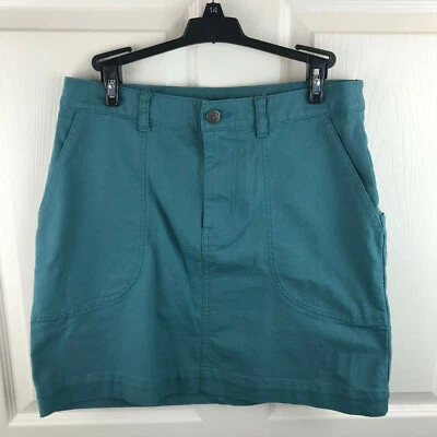 New, NWT Women's Patagonia Stand Up Skirt Pockets Teal Size 8 Organic Cotton - Image 1 of 4