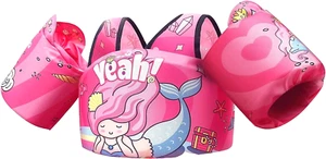Toddler Swim Vest Floatie With Shoulder Straps Fits Kids 22-66 lbs Pink MERMAID - Picture 1 of 7