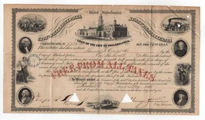 1865 Loan of the City of Philadelphia Bond - Picture 1 of 2