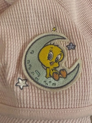 Baby Looney Tunes Térmica Tejido Waffle Algodón Recepción Rosa Manta Piolín Foto 1 de 4