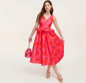 Women's Classic Rose Peplum Midi Dress Kate Spade Target Pink/Red Size 8 - Picture 1 of 3