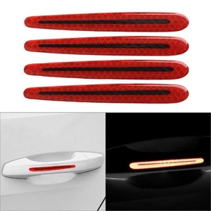 Manija de puerta de coche de fibra de carbono pegatina reflectante para coche protección contra arañazos rojo - Imagen 1 de 6