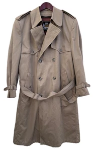London Fog Towne Zweireiher Trenchcoat Herren 40 R hellbraun herausnehmbares Futter NEU - Bild 1 von 15