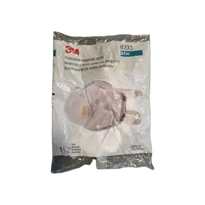 8 Pack - 3M 8233 N100 Particulate Respirator Protection Mask Exhalation Valve - Image 1 of 3