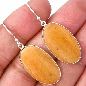 Natural Honey Aragonite 925 Sterling Silver Earrings Jewelry E-1001 - Picture 1 of 5