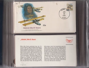 ADM JOHN TOWERS EE. UU. Historia Postal Pioneros del Vuelo #57 1-30-81 ROMA GA - Imagen 1 de 2