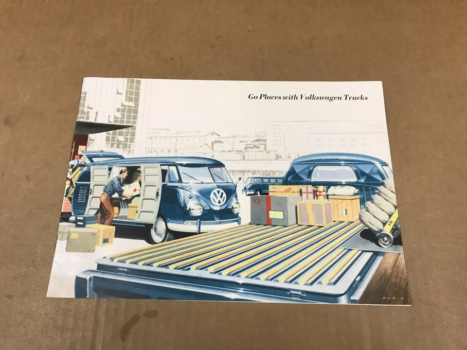 Folleto vintage de vendedor de concesionario de camionetas Volkswagen de los años 50 Foto 1 de 4