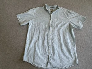 LL Bean Shirt Mens 2XL Short Sleeve Button Camp Seersucker Blue Stripe Beach - Picture 1 of 7