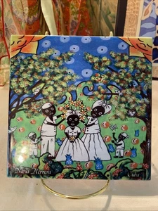 Piastrella decorativa latinoamericana Nivia Herrera vibrante arte popolare caraibica - Foto 1 di 9