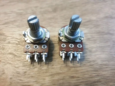 2 x Alpha A10K Ohm Audio Dual Gang Potentiometer PCB-Mount 16mm (EN-502) - Image 1 of 4