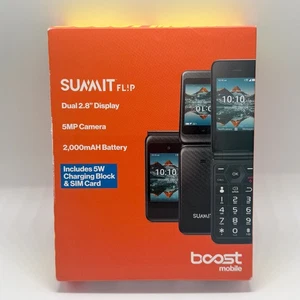 New/Sealed - Boost Mobile Summit Flip, 8GB, Black - Prepaid Phone [Locked] - Picture 1 of 2
