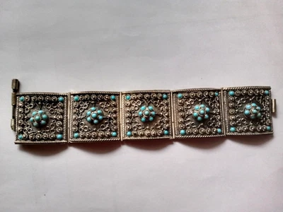 Silbernes Armband mit Türkis - Bild 1 von 3