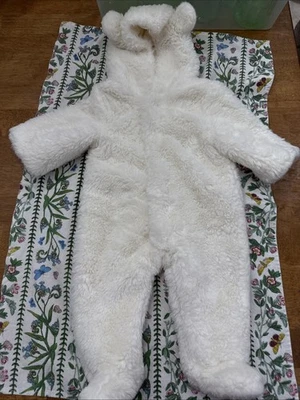 Janie and Jack Infantil Bebé Piel Una Pieza Botón Pies Blanco Talla 0-3 meses Suave Acogedor Foto 1 de 4